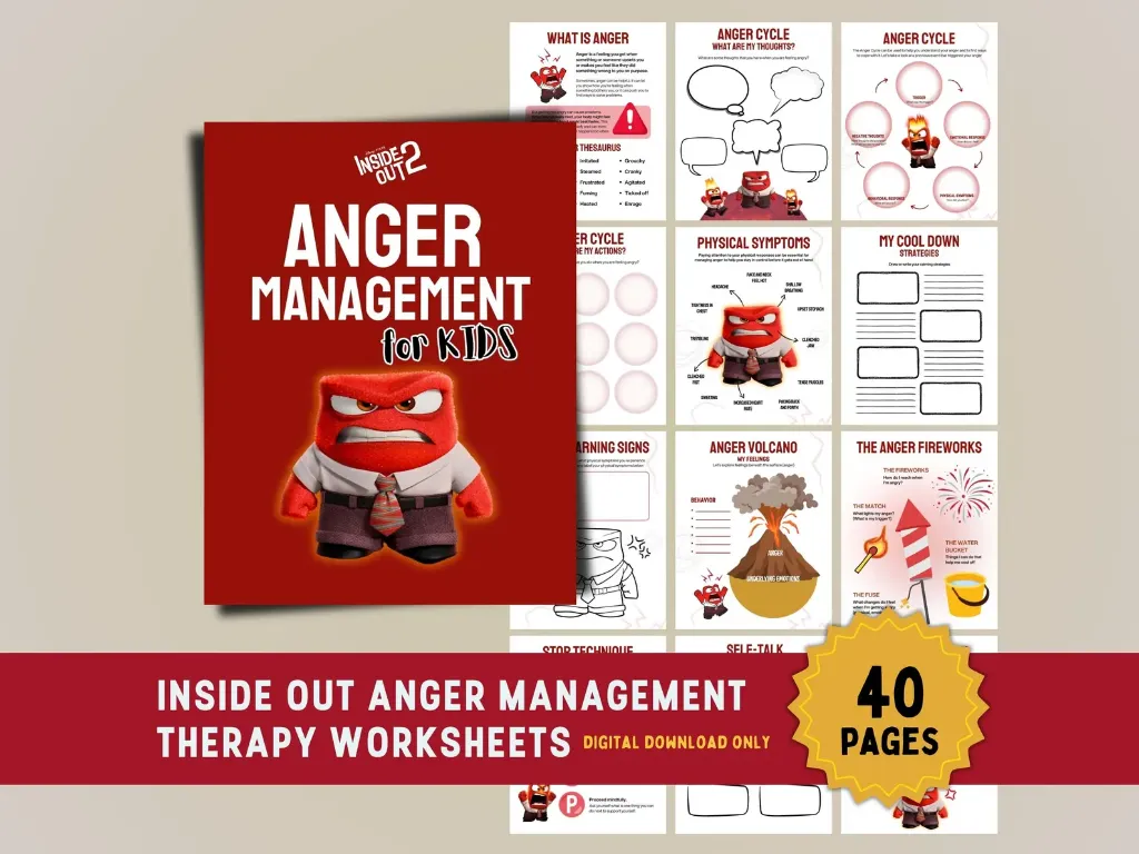 Anger Management Therapy Worksheets 40 Pages